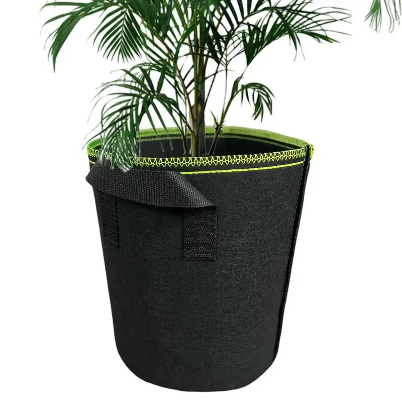 Non-woven Planting Bag Dual Handles Nutritional Plant Bag Side Adhesive Tape Design Plant Growing Bag Root Pouch Grow Bags