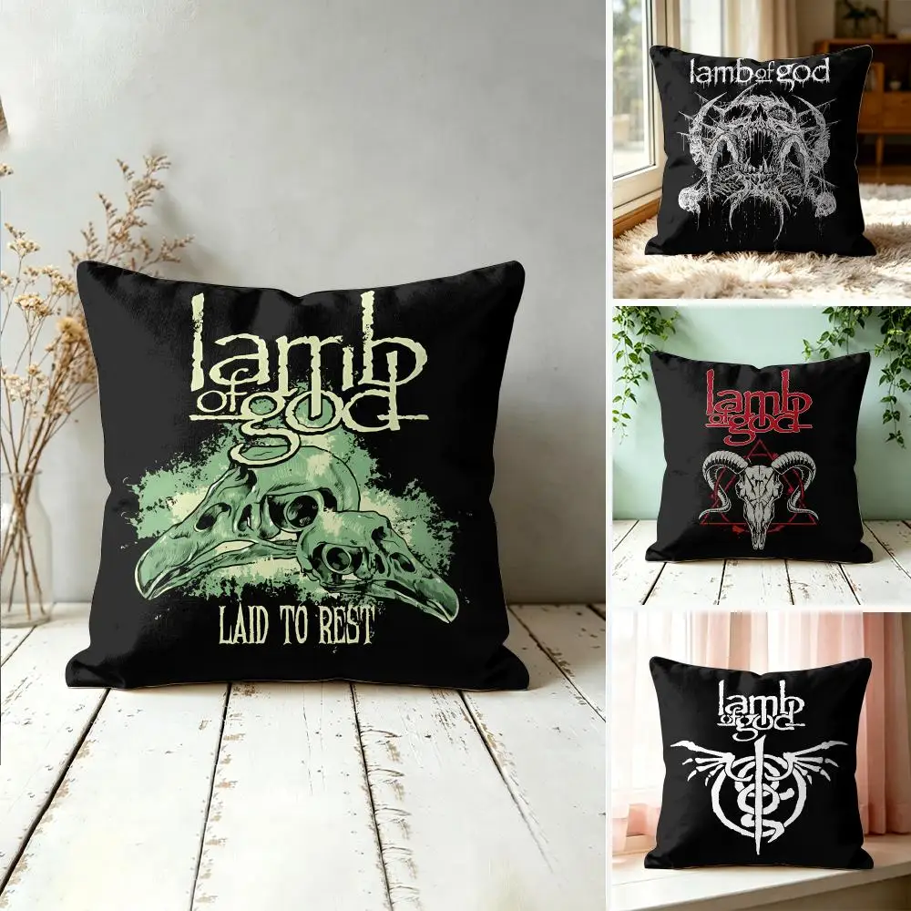 L-lamb Of God Rock Band Cool Cushion Cover Square Decorative Throw Pillow 40x40cm For Sofa Bedroom Living Room Home Decor