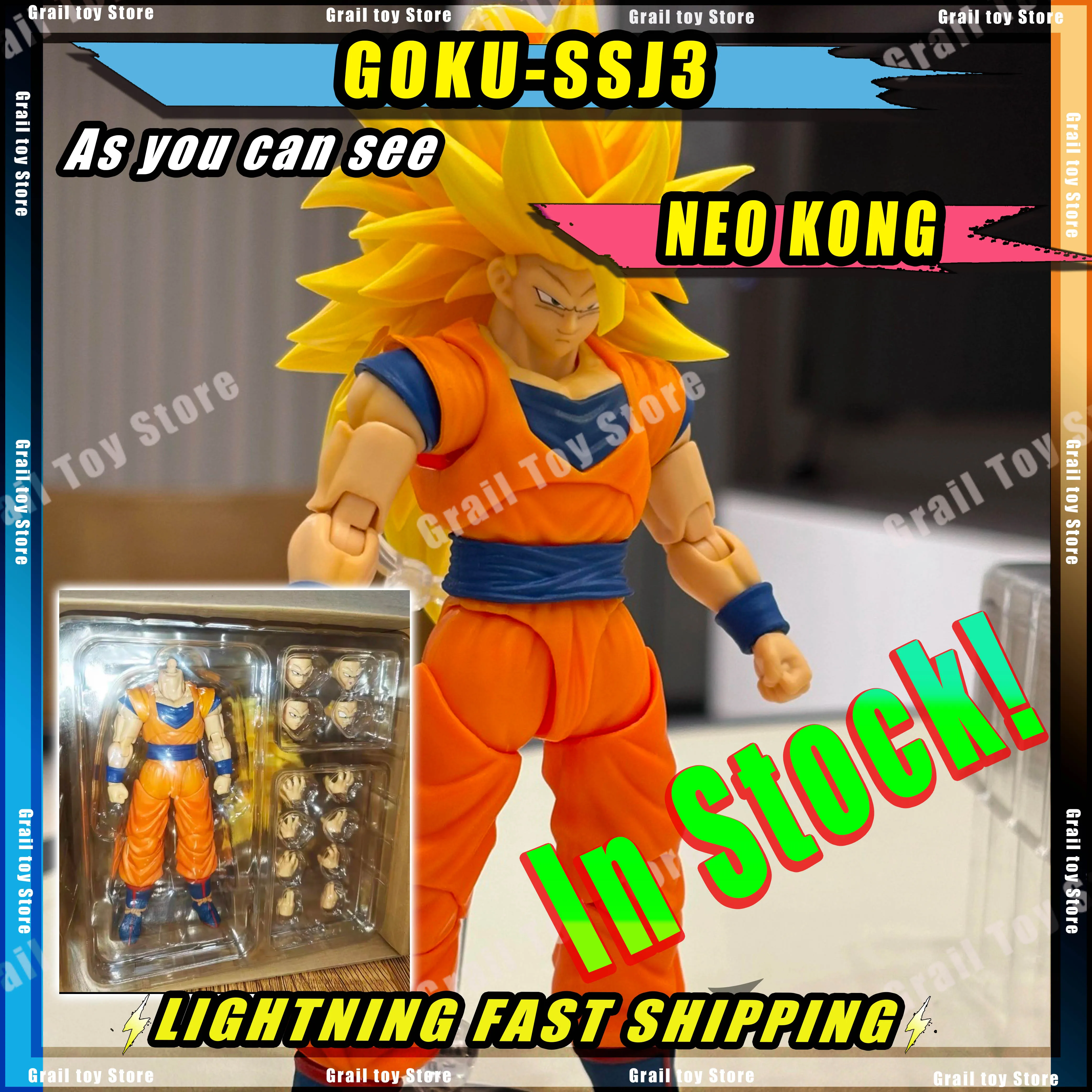 

IN STOCK NEO Kong Upgraded Model Goku Super 3 Vegito Super 3 Blue Dragon Ball Figure Model Toy Collection Customized Toys