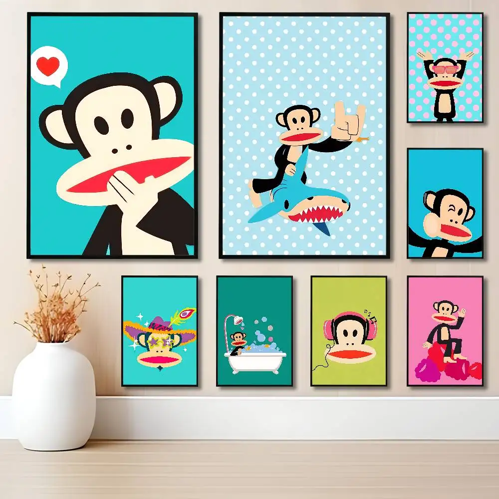Monkey Cartoon P-Paul F-Frank New group Poster HD home decor sticky wall waterproof home living room bar aesthetic decor