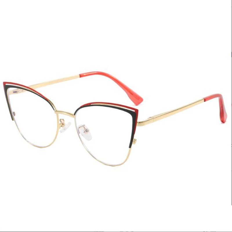Okulary korekcyjne vintage metalowe do czytania blokujące niebieskie światło, okulary dla osób z prezbiopią, kocie oczy, możliwość personalizacji recepty.