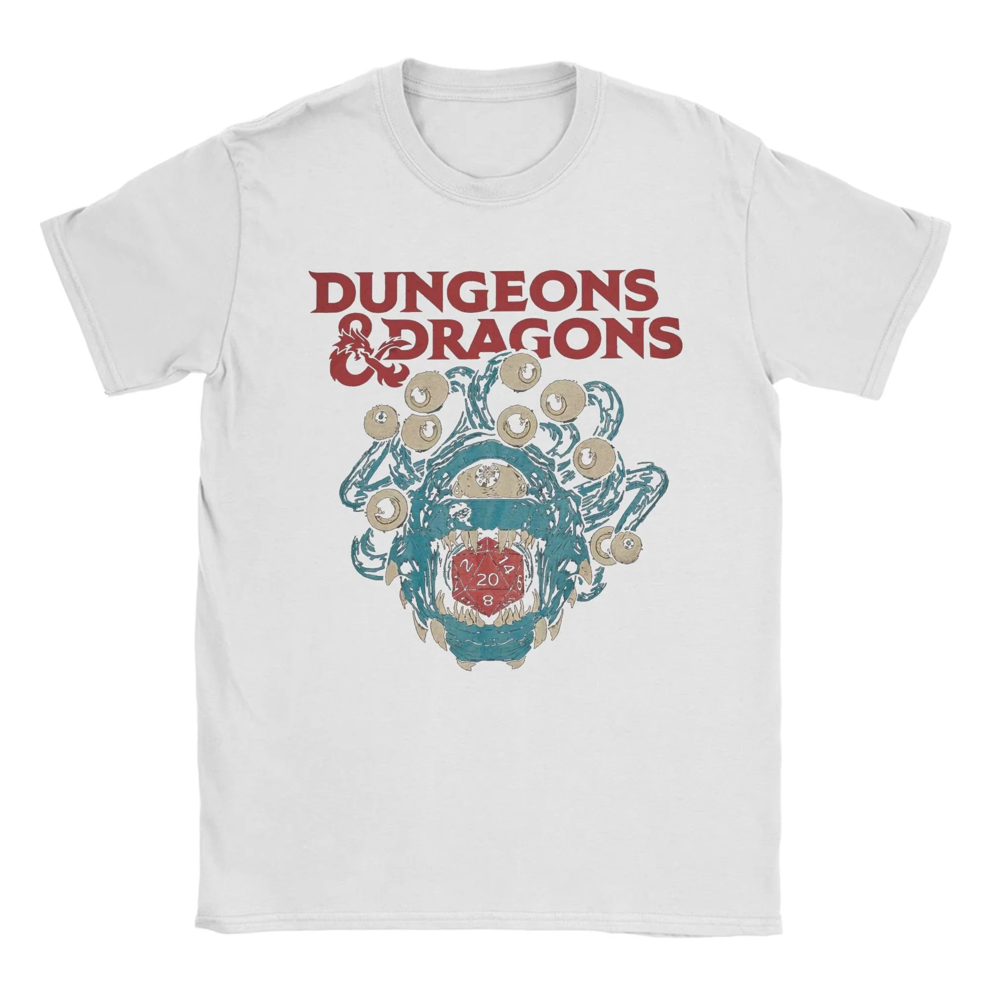 ملابس الرجال تي شيرت رجالي الزنزانة التنين DnD خمر 100% قطن تي شيرت قصير الأكمام تي شيرت طاقم الرقبة الملابس هدية فكرة