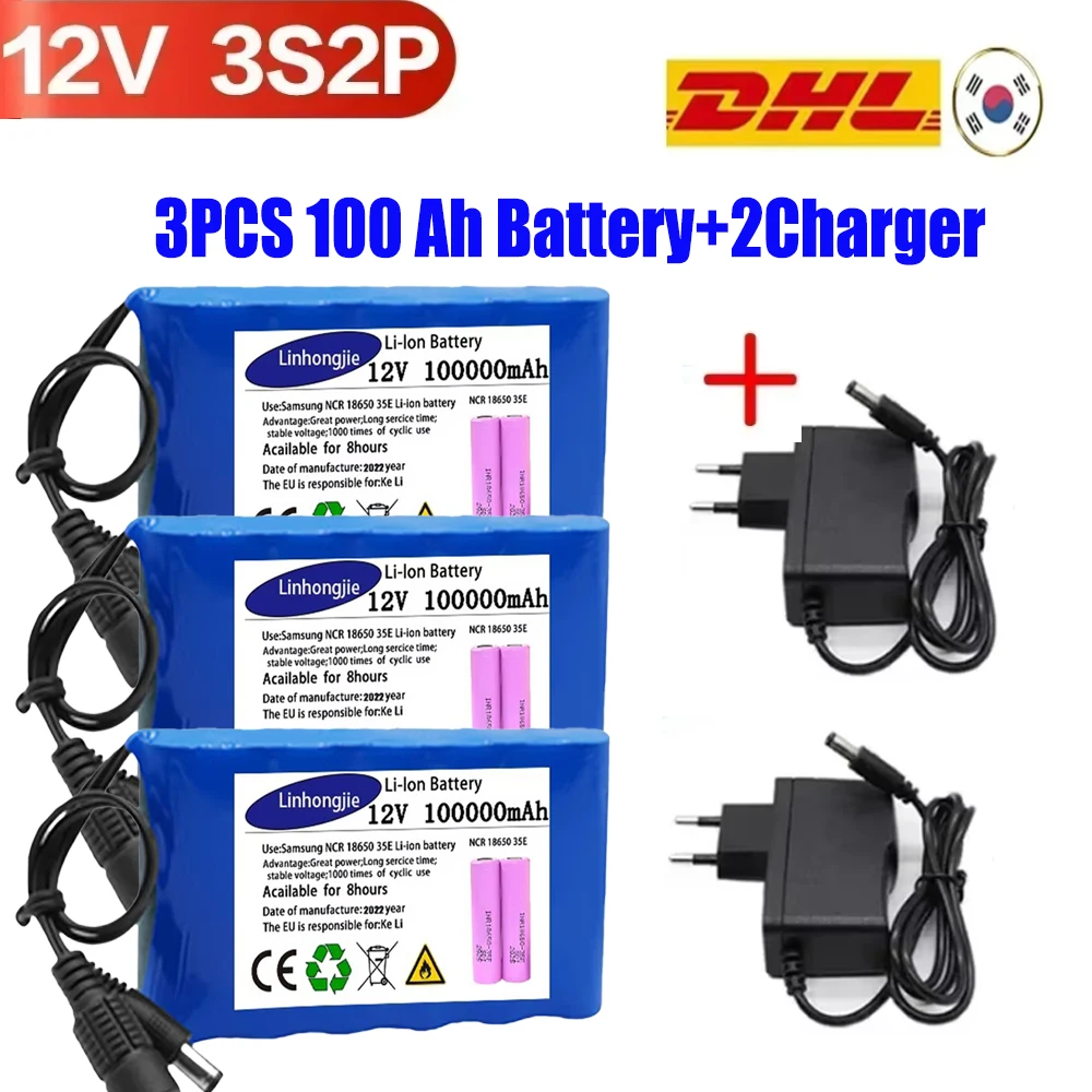 

NEW Original Portable Super 12V 20000mah Battery Rechargeable Lithium Ion Battery Pack Capacity DC 12.6v 30Ah CCTV Cam Monitor +