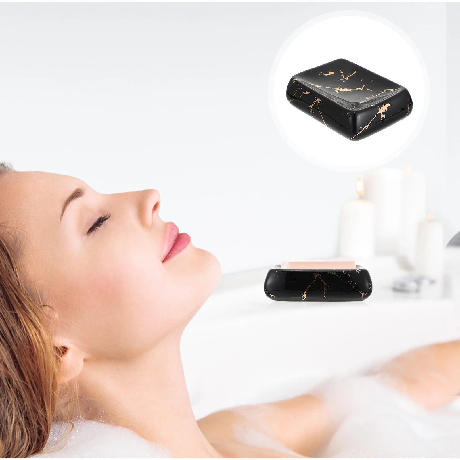 

Bath Soap Holder Ceramic Tray Shower Dish Pedestal for Bathroom Self-draining Stand