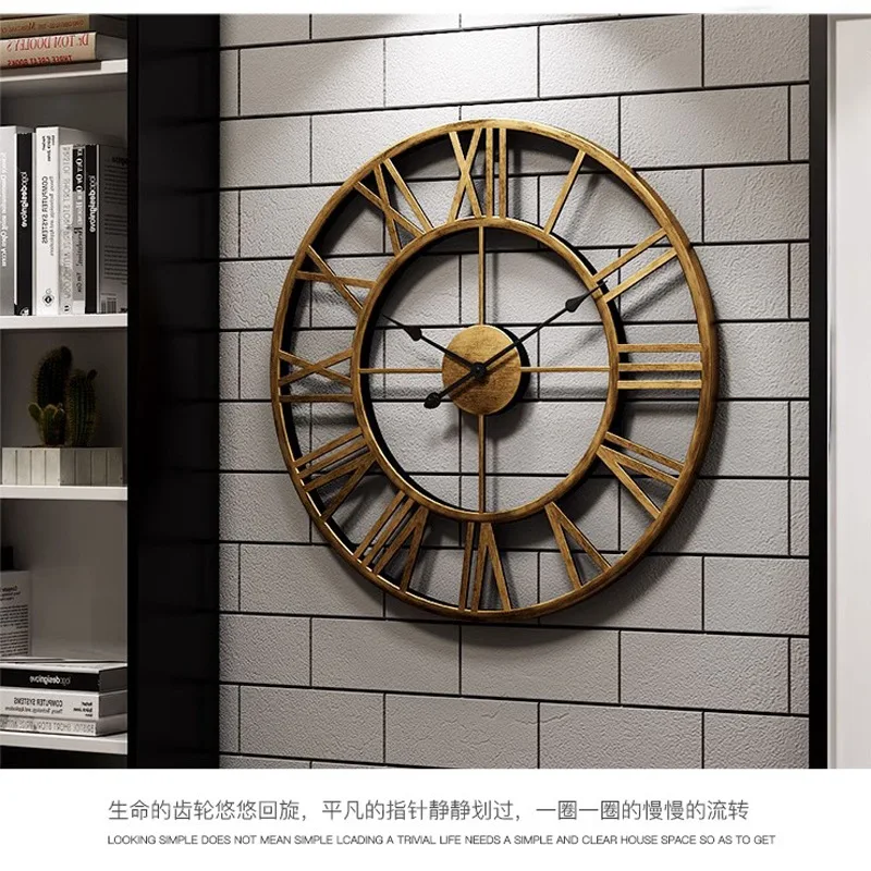 

Home & Garden Home Decor Retro wrought iron wall clock Nordic decorative clock hot sale Roman clock home decoration clock watch