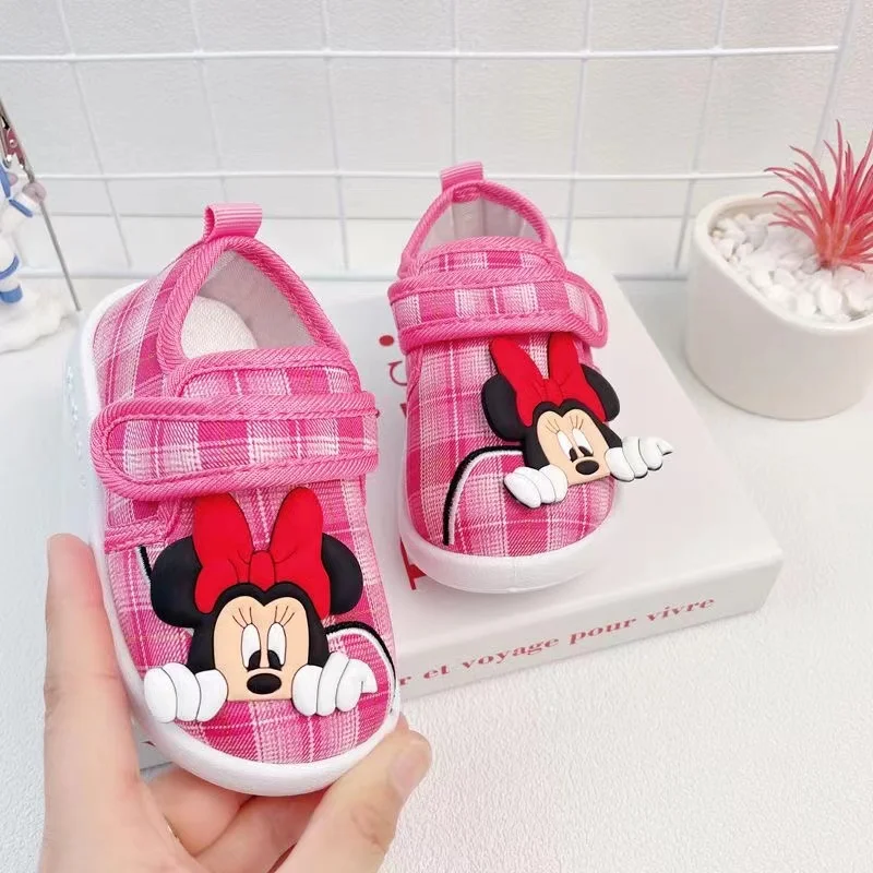 Chaussures décontractées Minnie Mouse pour enfants, baskets en toile pour tout-petits, chaussures confortables pour enfants, premiers marcheurs,