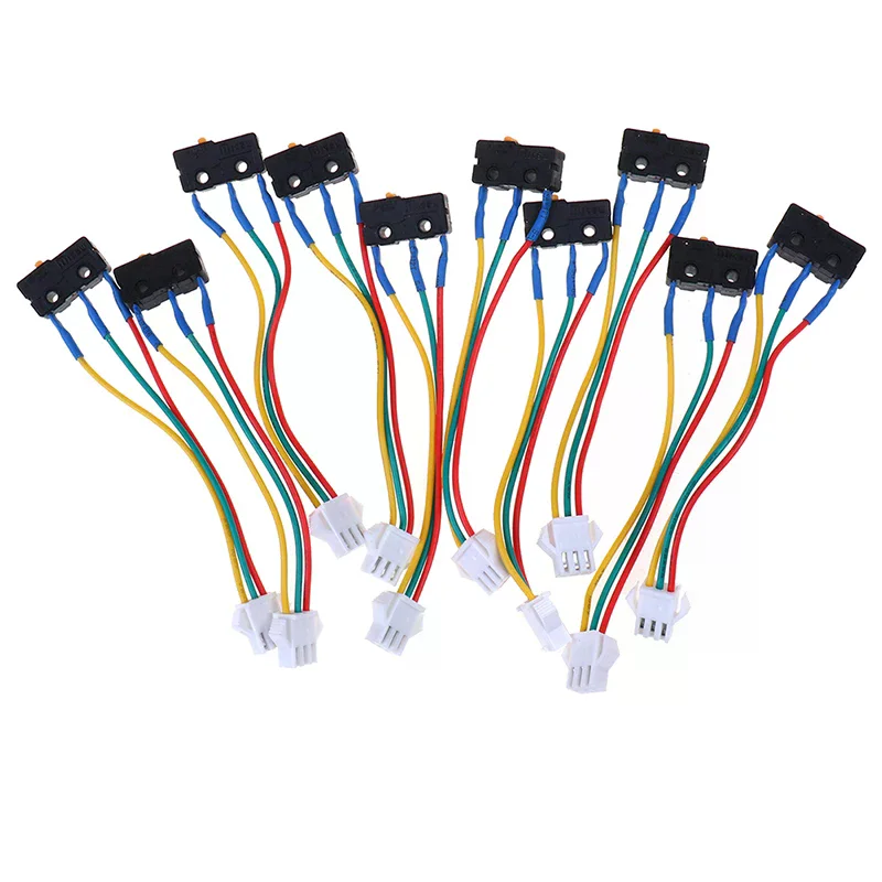 10pcs Three Wires Small On-off Control 0.6x1x2cm Flame retardant material metal Gas Water Heater Micro Switch