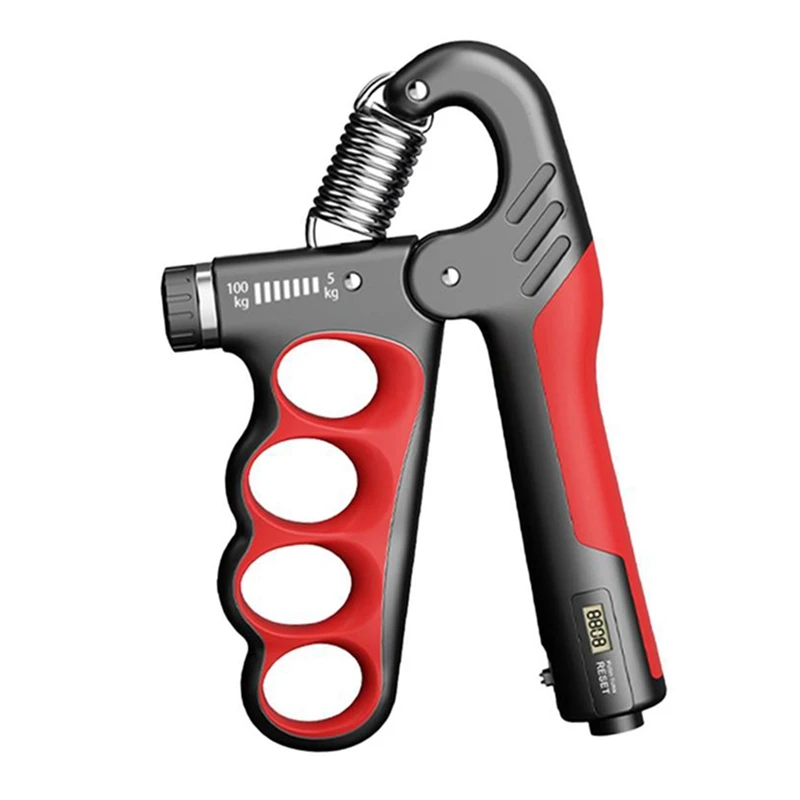 

Adjustable Hand Grip Strengthener With Counter Wrist Forearm Hand Exerciser For Muscle Building Red 1 Piece