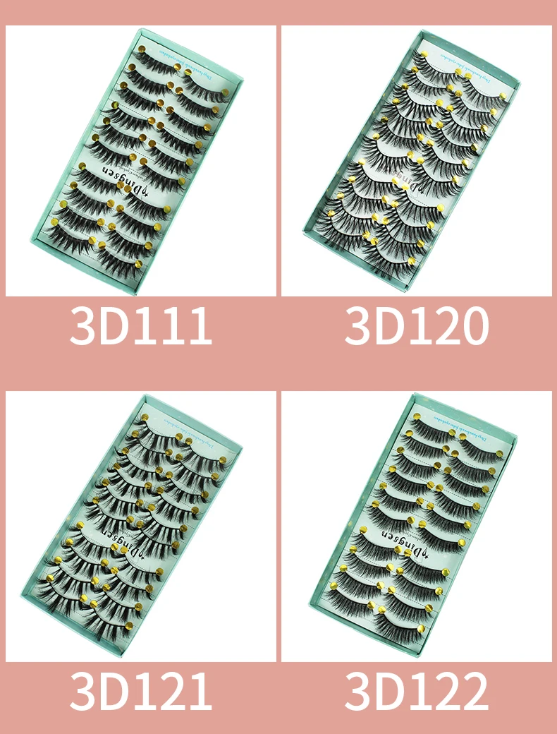 DINGSEN 10 Paar 3D-Wimpern zum Fabrikpreis, Großhandel 3D Handgefertigte Beauty Fans Qingdao Streifen-Kunstwimpern für Make-up – Detail 15
