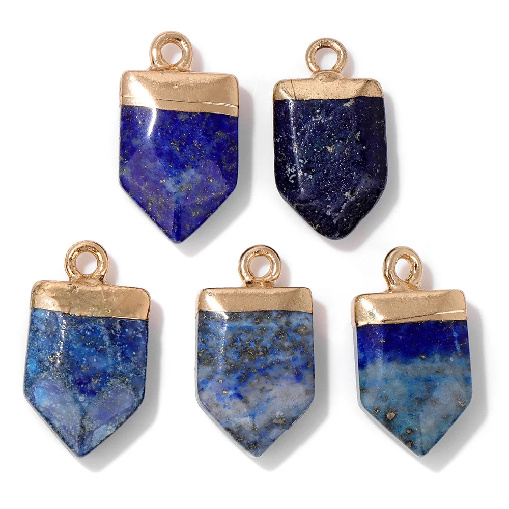 Blue Lapis Lazuli Pendant Gems Cross Hand Oval Shape Natural Stone Lapis Lazuli Charms for Jewelry Making Necklace DIY Bracelet