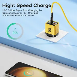 Asometech-USB Type C charger with LED display, fast load, gan charger for iPhone 14 Pro, Samsung S23, Xiaomi, QC3.0, 30W, 25W, PD, PPS, 35W 12 Main Sales Charger 30W - №9