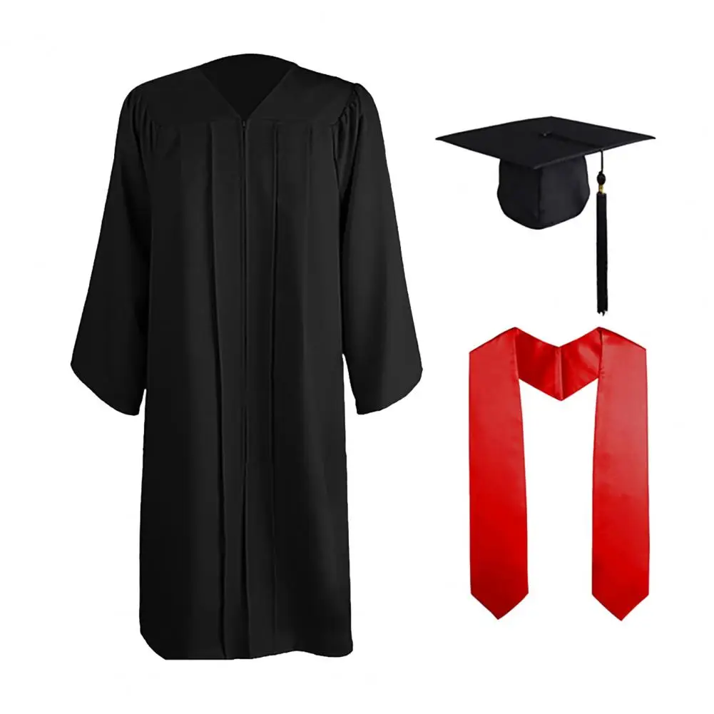 Bachelor Gown Set Academic Uniform Adult Graduation Gown Cap Set for Unisex School Uniform Cosplay Bachelor Costume for Men