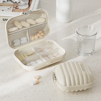 Portable Mini Pill Box, Outdoor Travel Pocket-sized Compartmentalized Pill Storage Box with Sealed Moisture-proof Design