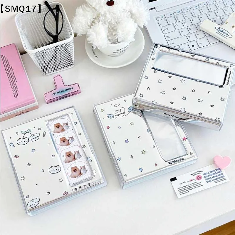 Cartoon 4 Grid Idol Card Photo Booth Album For 40 Pcs 2x6 Inch Photo Strips Bookmark 20 Pcs 4x6 4R Photo Holder【SMQ】