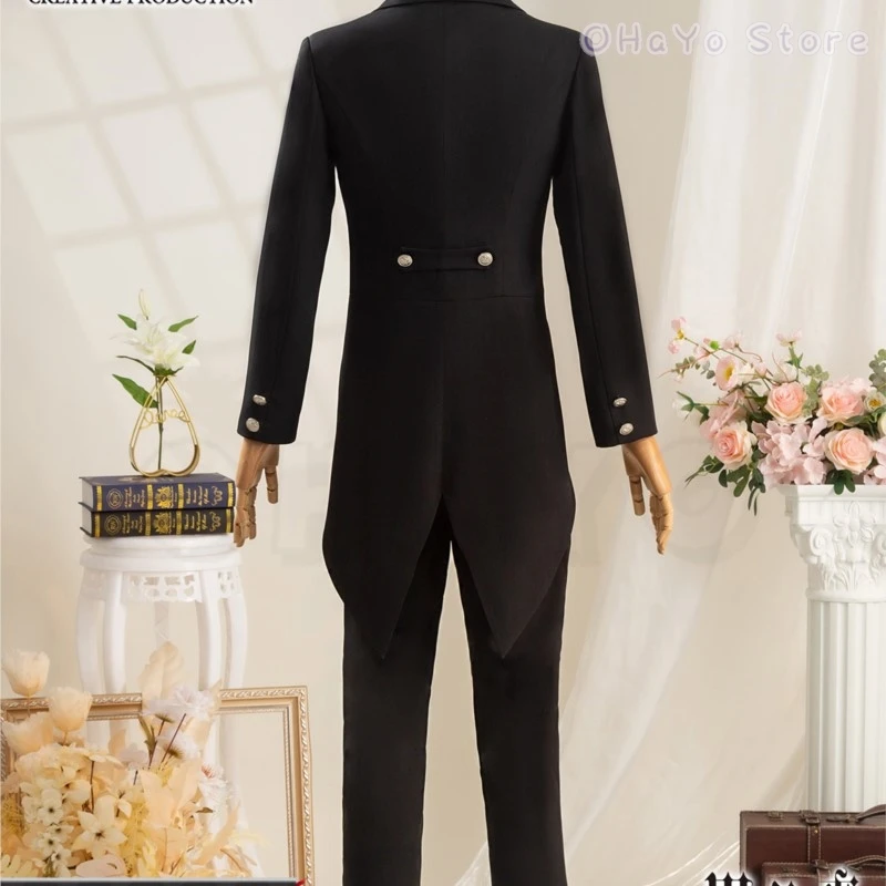 

Ciel Phantomhive Cosplay Costume Black Butler Wig Anime Kuroshitsuji Outfit Public School Uniform Halloween All Black Men Suit