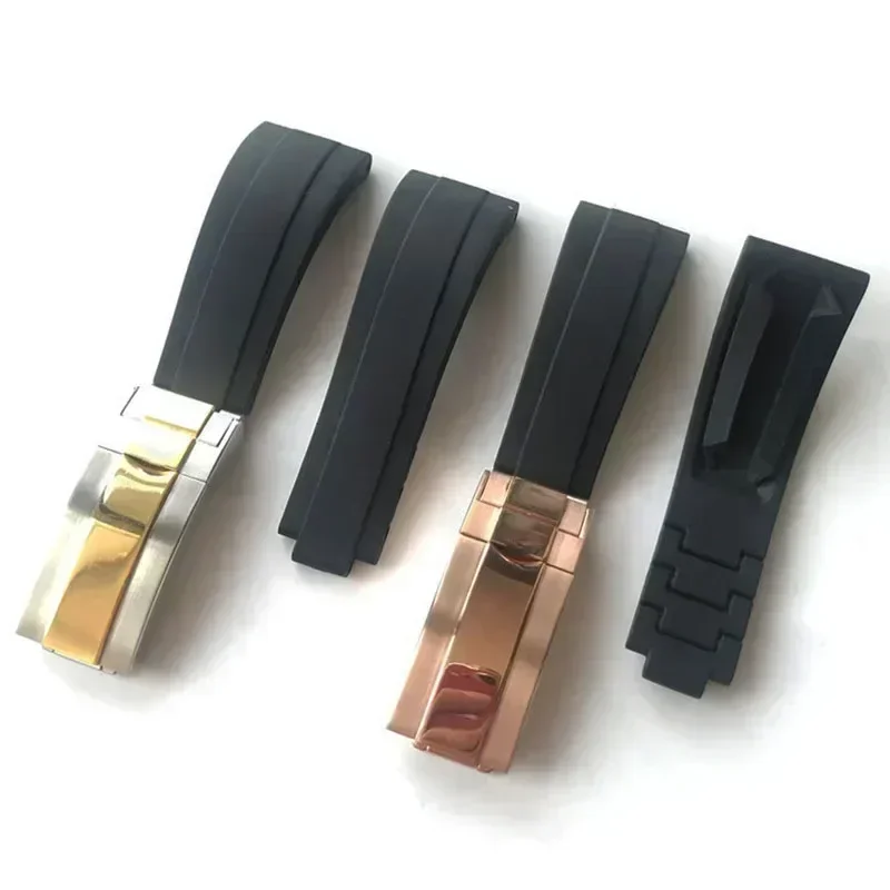 Rubber Short Buckle Watchband 20/21mm for Rolex Daytona Submariner Role OYSTERFLEX Yacht Master Small Silicone Strap accessories