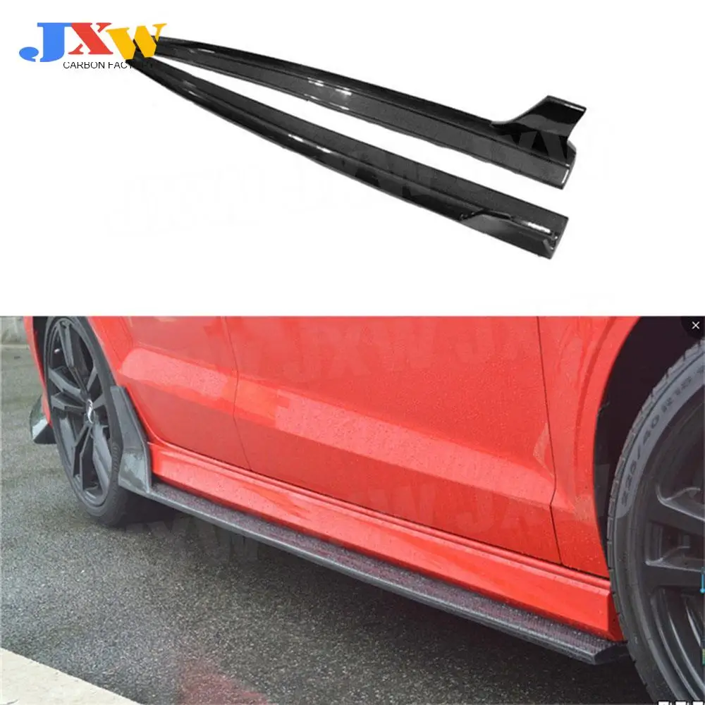 

Carbon Fiber Car Bumper Side Skirts Apron for Audi A3 Sline S3 RS3 Sedan 4 door 2014 2015 2016 Side Skirts Apron Lip Spoiler FRP