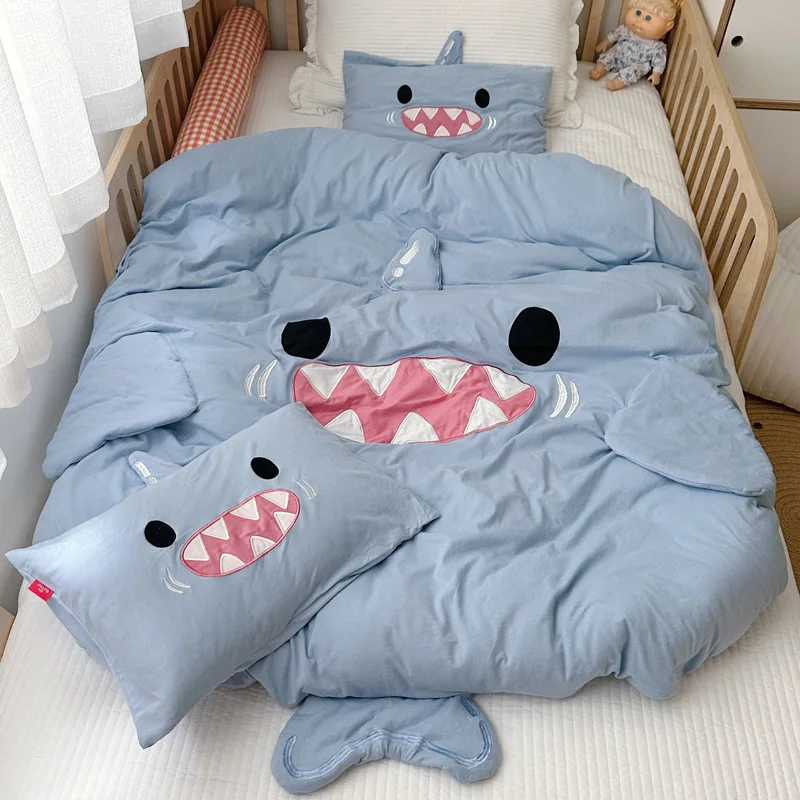 Children Bedding Set Cotton Duvet Cover Pillowcase Cute Boys Girls Bedroom Decoration 150x200cm Cartoon Anime Bedding Set 이불