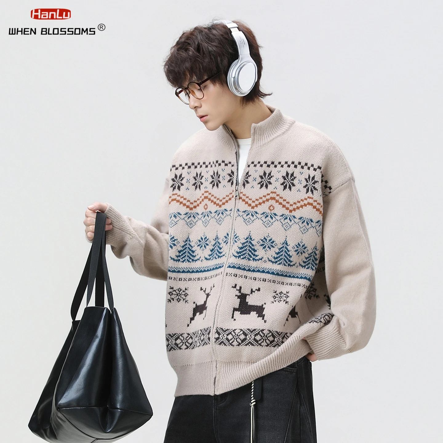 الرجال معرض جزيرة سترة خمر الشمال متماسكة سترة محكم الجاكار نمط معطف الصوف الناعم دافئ الخريف الشتاء ملابس خارجية #4