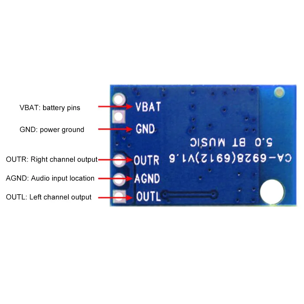 CA-6928 Bluetooth-compatible 5.0 Audio Module 5V 12V Wireless Music Player Speaker Receiver Modified Amplifier Board