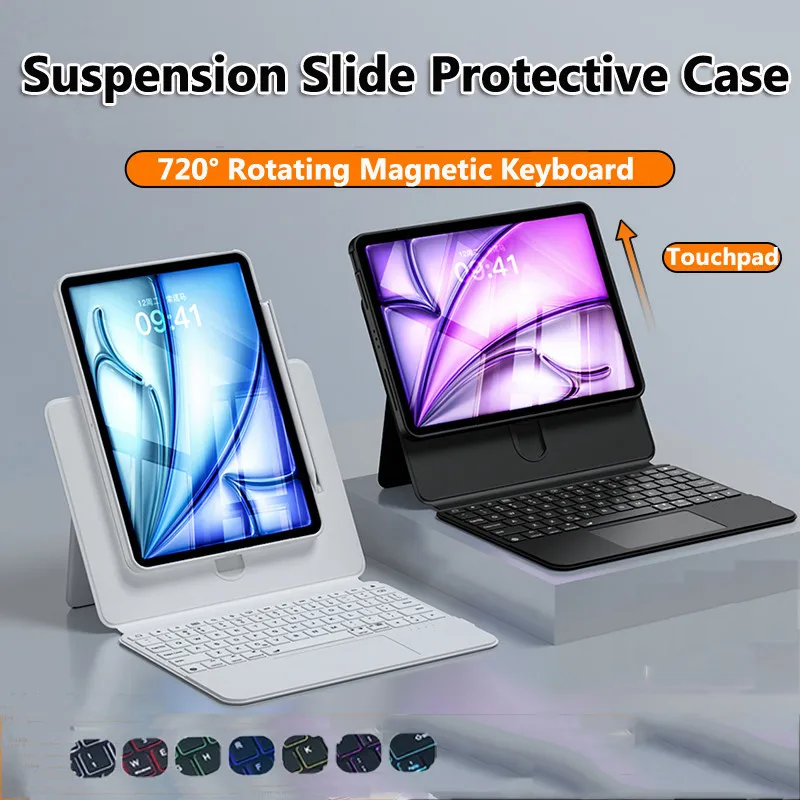 360 Rotation Keyboard Case for IPad Pro 11 2024 5th Gen 10th 10.9 10.2 9th 8th 7th Pro 11 2022 2021 2020 Air 5 4 3 Stand Case