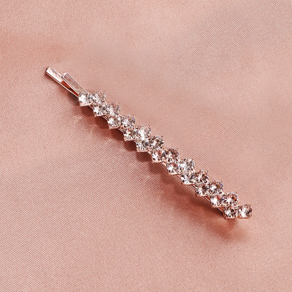 

4pcs 2 Pairs Crystal Hairpin Bling Rhinestones Headgear Bobby Pins Clips Barrettes Metal Hair Accessories Sparkle Bangs Clip