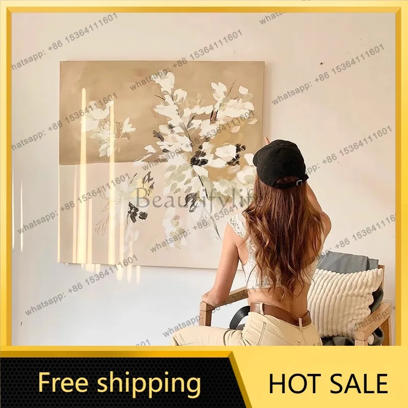 LJY French medieval style living room background wall decorative painting advanced sense