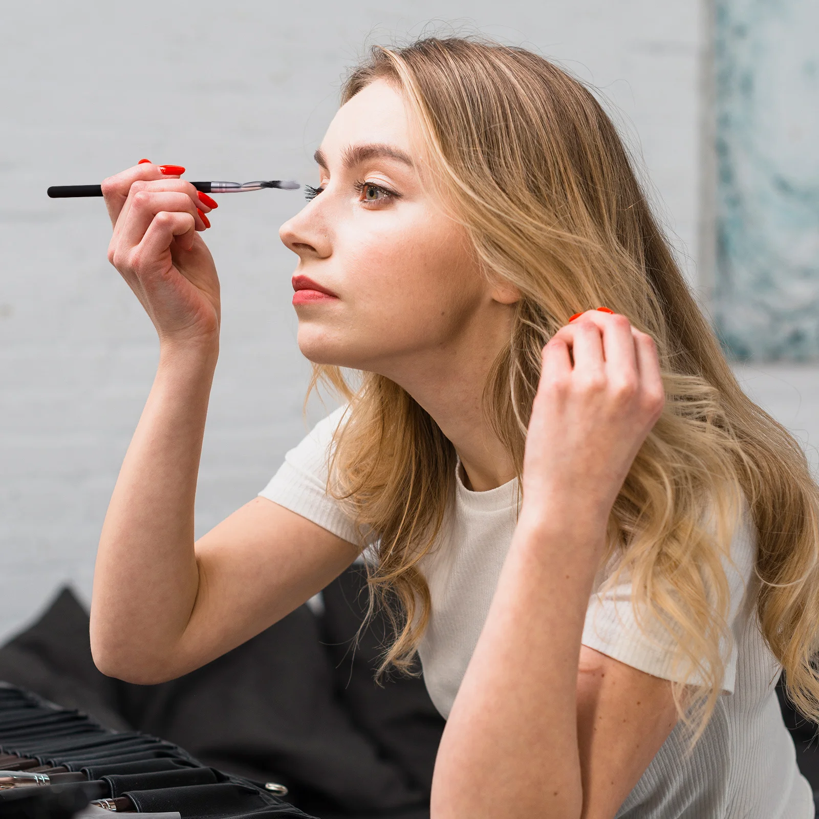 3 قطعة لاش مروحة فرش مروحة على شكل بزاوية رمش فرشاة الدقة لاش فاصل أداة فرشاة الماسكارا لمكياج العين