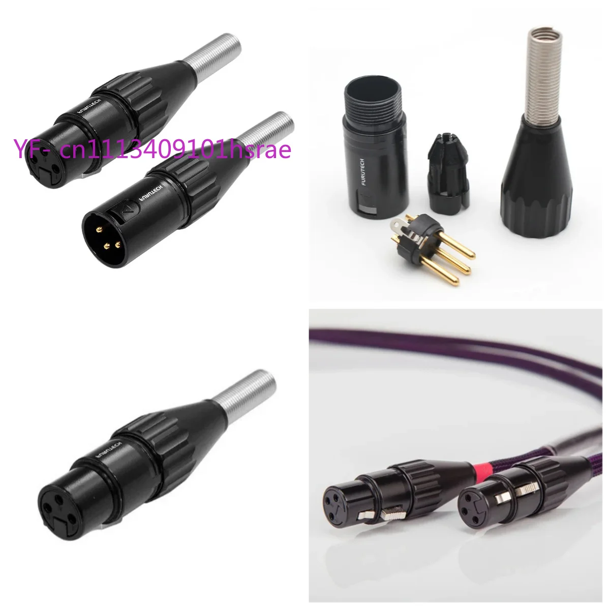 High Performance 3-Pin XLR Balanced Connector, FP701 Male FP702 Female Cannon Plug for HIFI Audio