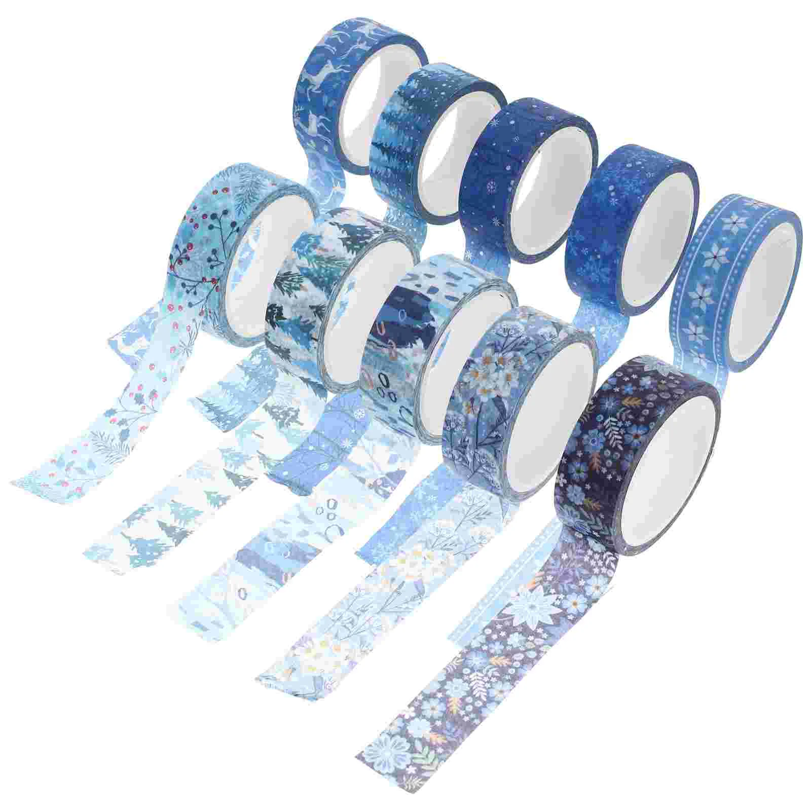 10 Rolls of Crafting Tape Scrapbooking Tape DIY Washi Tape Xmas Themed Washi Tape Winter Season Tape