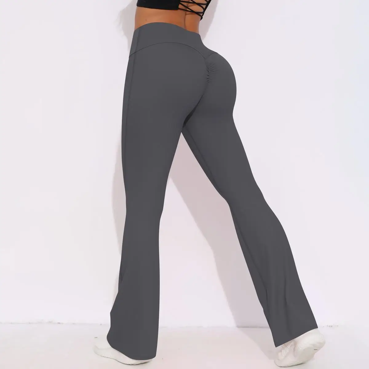 Legginsy z wysokim stanem kobiet Fitness bieganie legginsy do jogi siłownia obcisłe spodnie z szerokimi nogawkami sportowe spodnie do jogi z