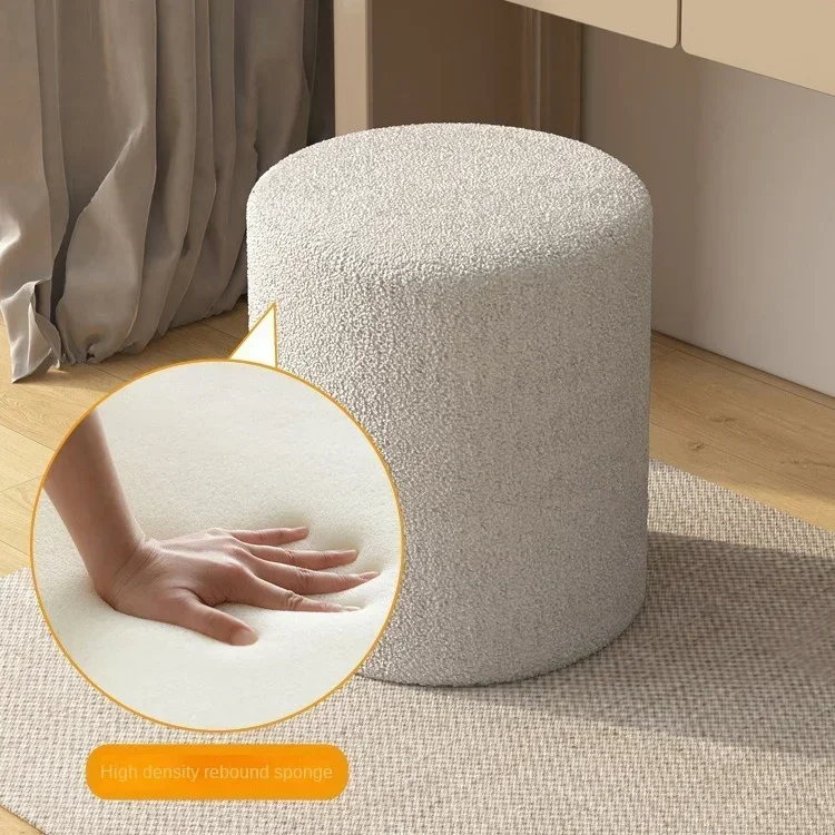 

Multifunctional Modern Round with Soft Padded Seat, Vanity Chairs for Makeup, Upholstered Footrest Stool Foot Stool