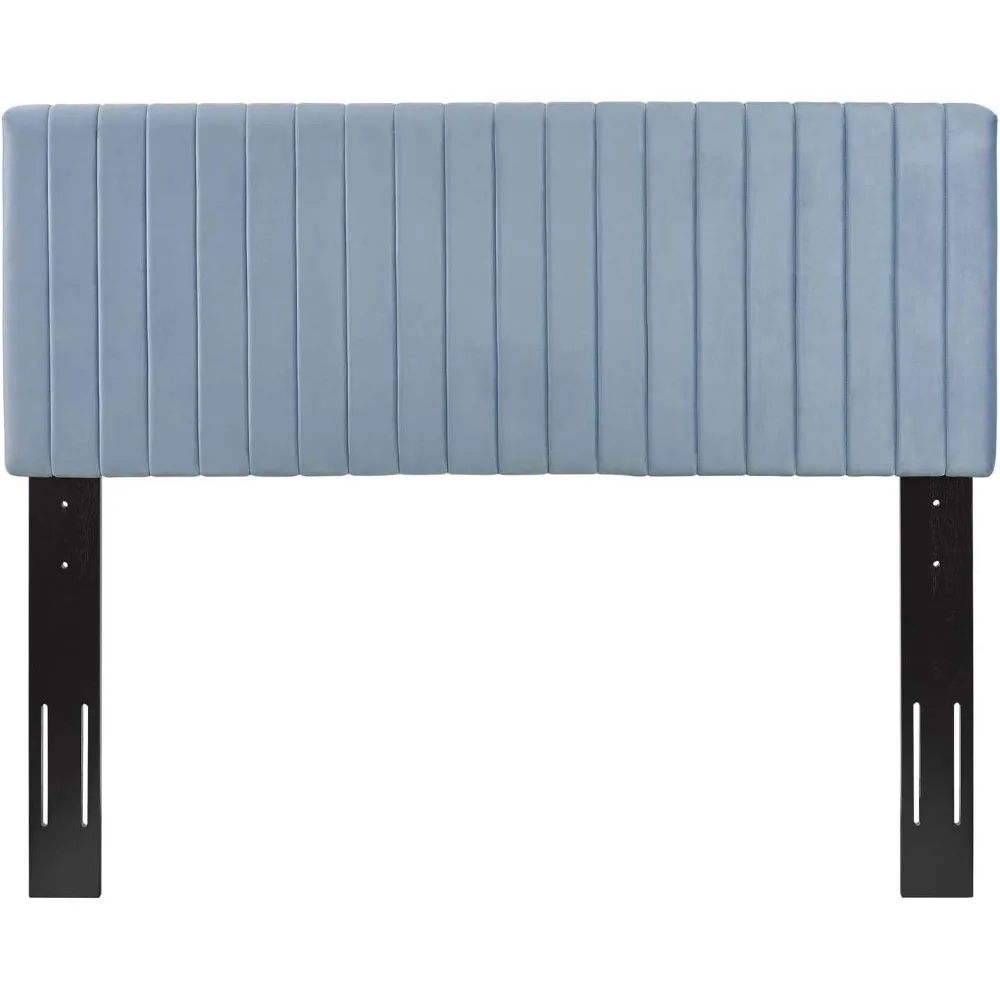 لوح رأسي مخملي معنقدة بقناة Modway Keira باللون الأزرق الفاتح/حجم كوين #5