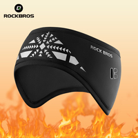 ROCKBROS Outdoor Cycling Headband Ear Warmer Men Winter Cycling Workout Windproof Double Layer Warm Earmuffs Headwear Sweatband