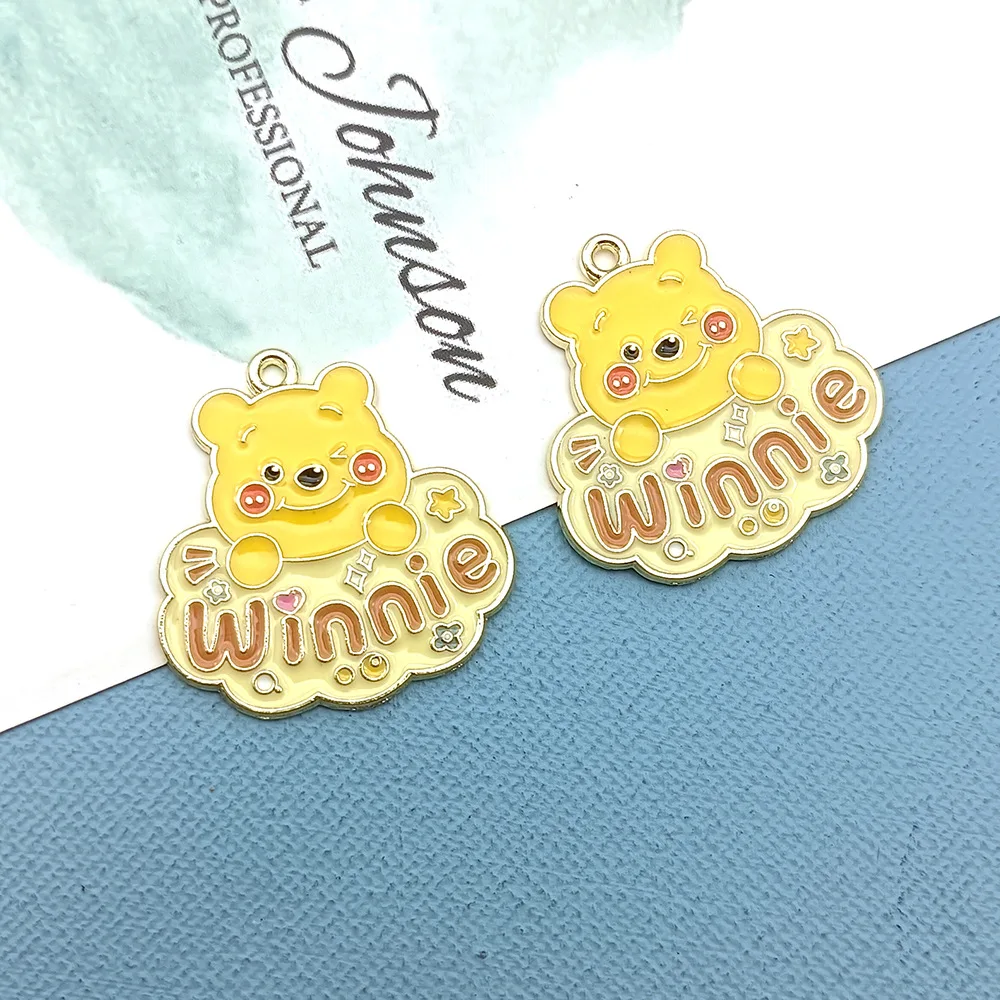 ديزني ميكي دونالد داك لطيف ويني الدب الكرتون قلادة DIY سبيكة مجوهرات اكسسوارات المفاتيح قلادة بالجملة