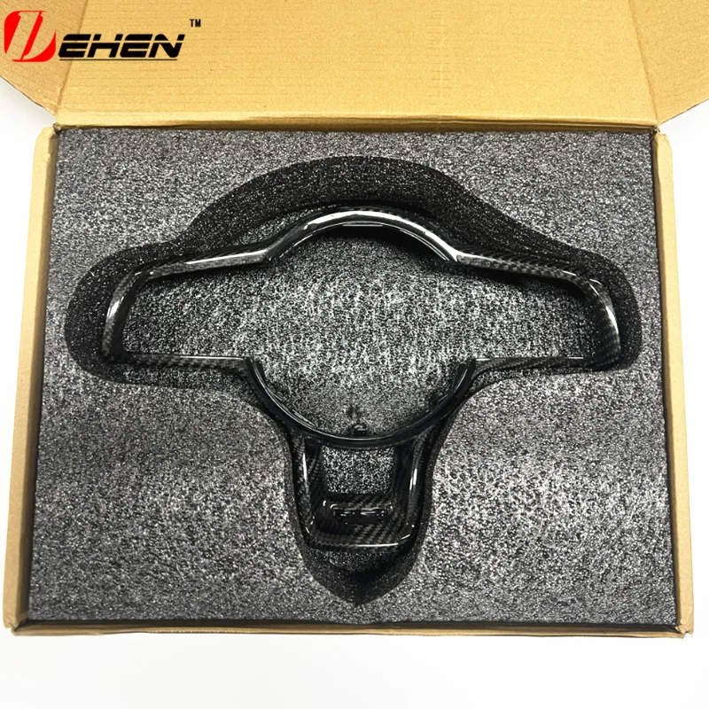 Carbon fiber steering wheel trim cover For Volkswagen MK7 GTI R Golf 7 Golf 6 MK7 MK7.5 Passat B8 Scirocco Update New