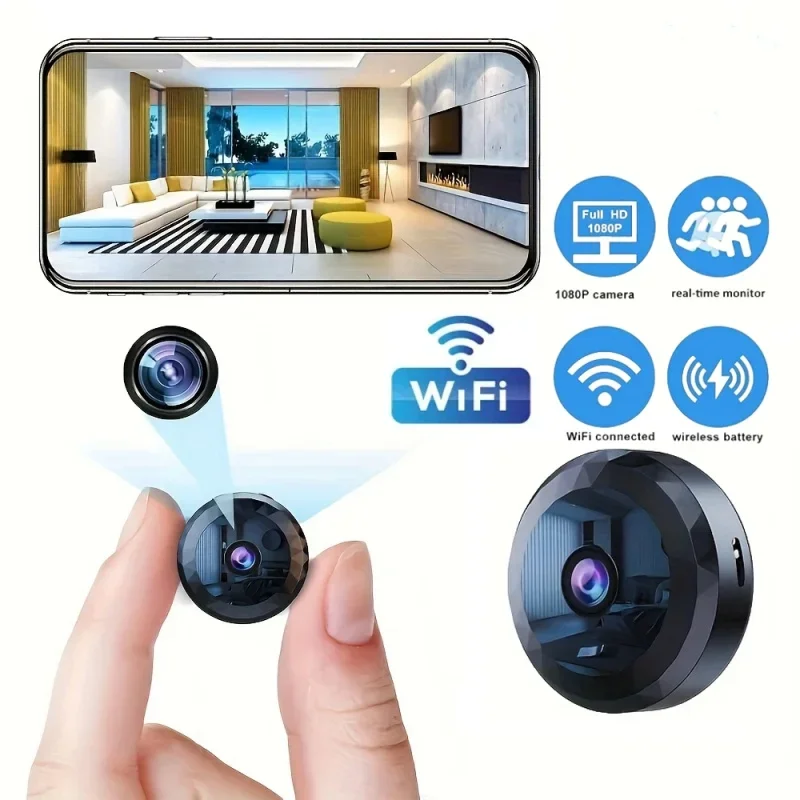 Minicámara de seguridad inalámbrica, videocámara HD de 1080P con WiFi, protección de seguridad, videovigilancia por voz, versión nocturna, novedad