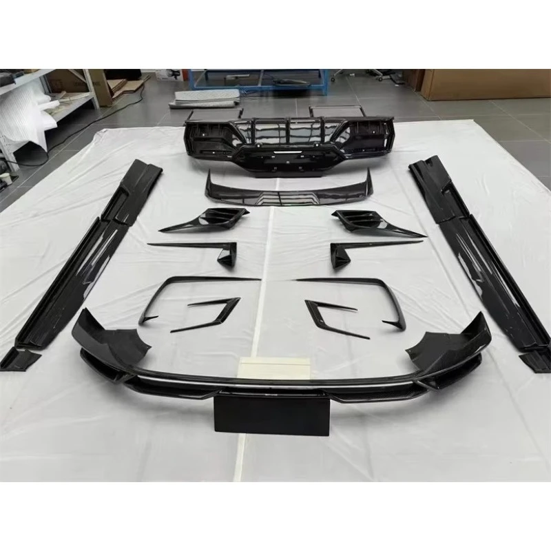 For Eletre Body Kit PK Style Dry Carbon Fiber Front Lip Side Skirts Rear Diffuser Rear Spoiler