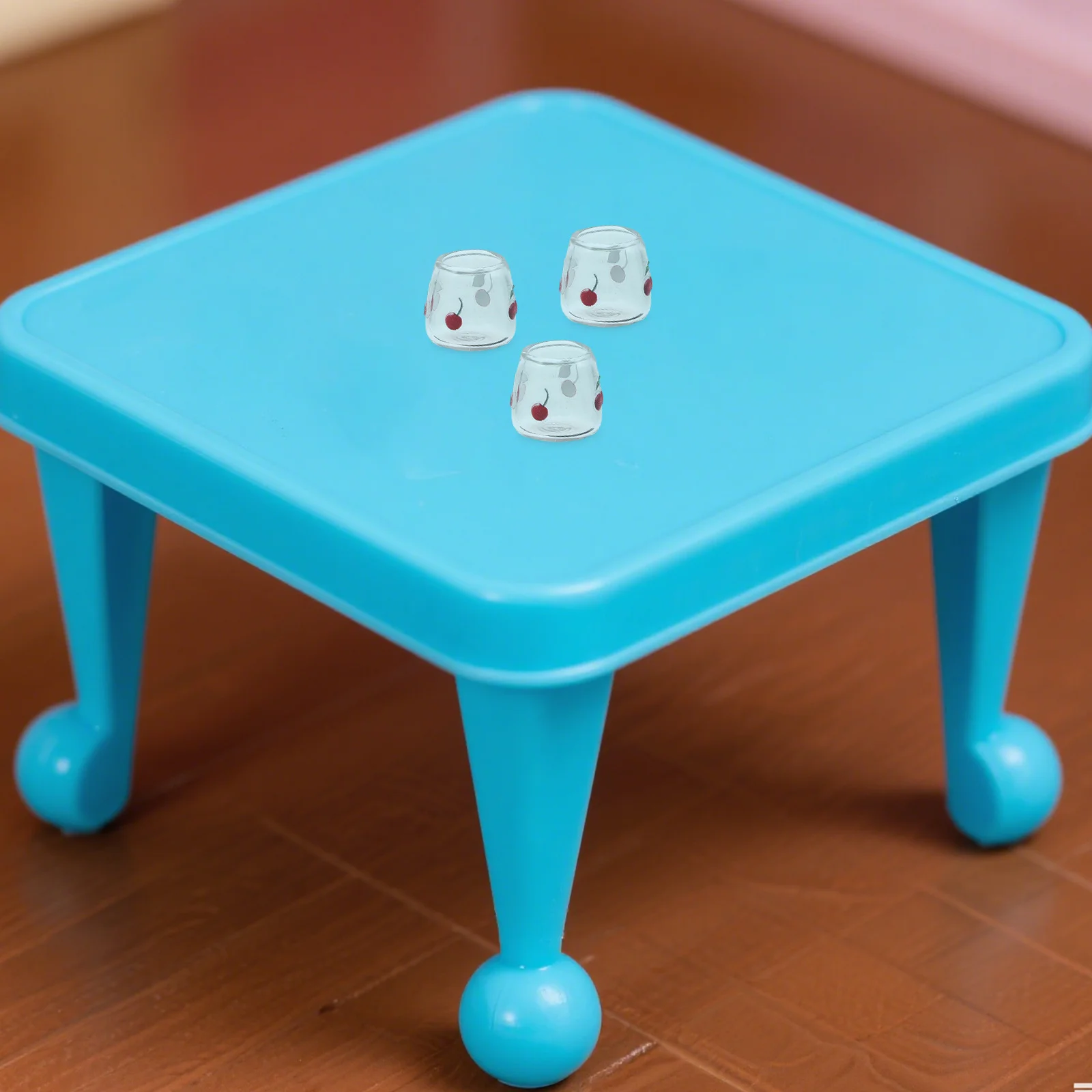 

4Pcs Miniature Glass Tumblers Cherry Style Tiny Drinking Cups Dollhouse Kitchen Accessories Decoration Tiny Cup