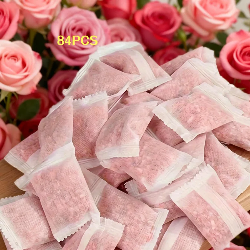 

84 Packs of Rose-Scented Wardrobe Fragrance, Anti-Mildew, Insect Repellent, Cockroach Repellent, Long-Lasting Fragrance, Household Kitchen and Home Deodorizer Sachets