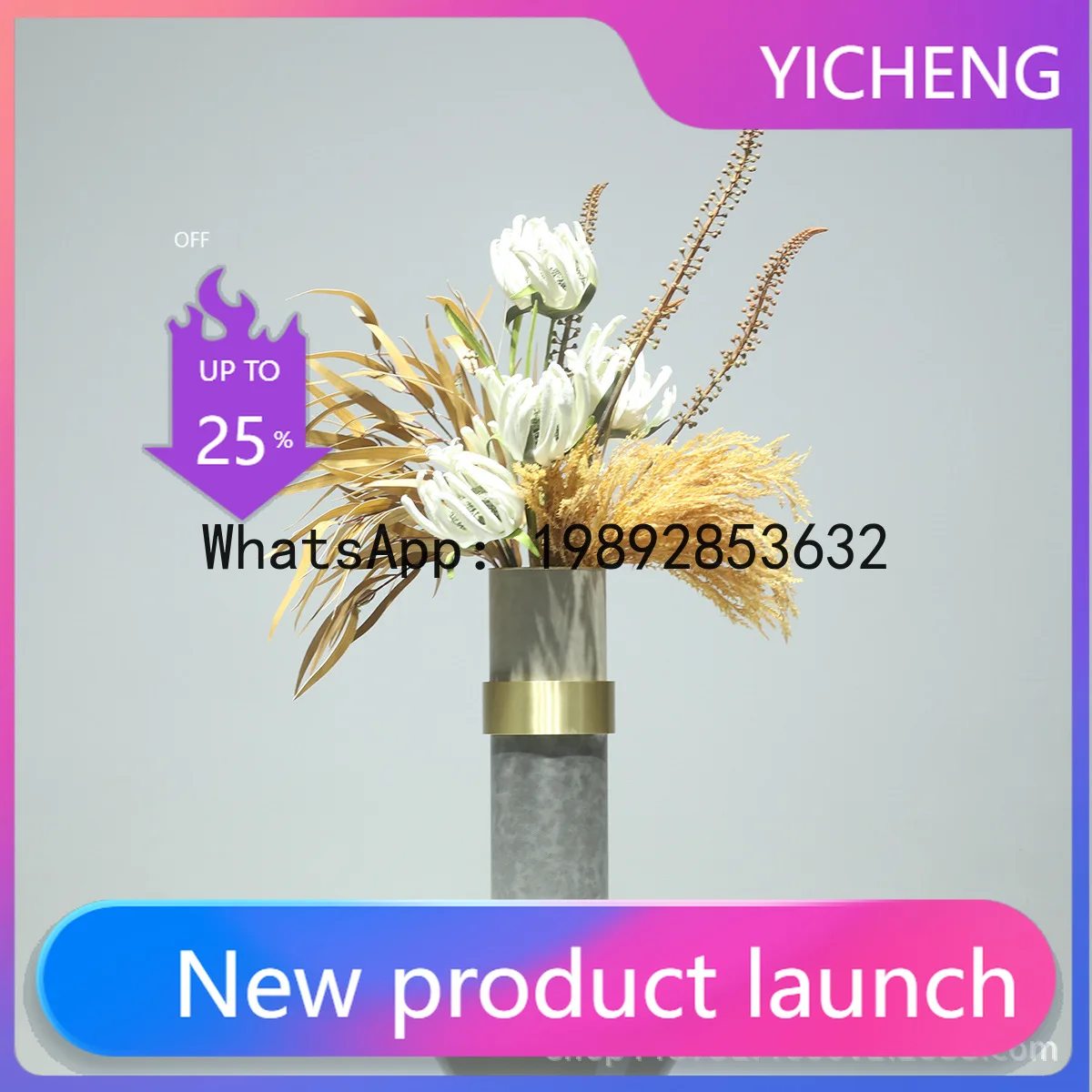 

PYJ straight wooden vase high-end light luxury home soft leather ornaments--2pcs