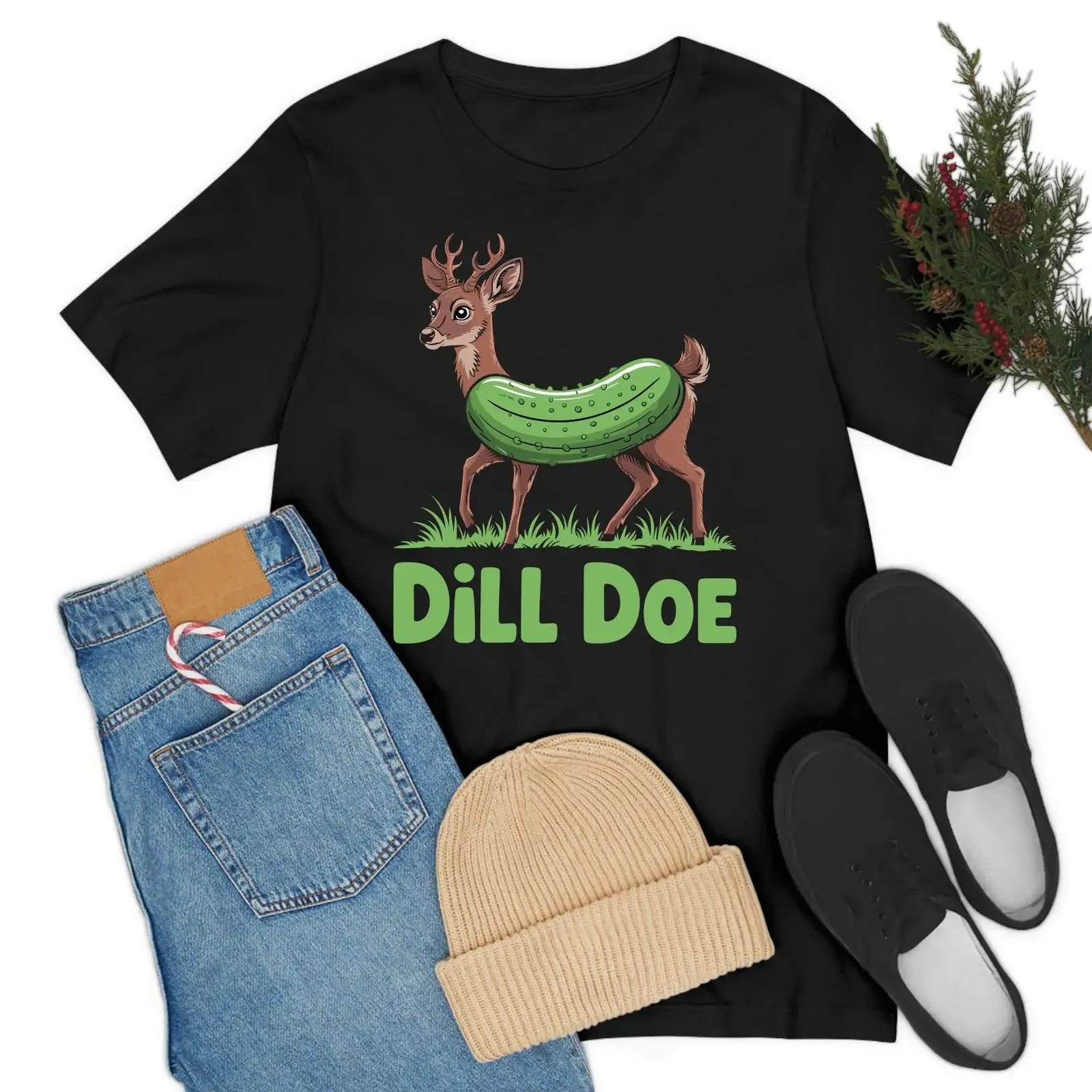 Funny Dill Doe Adult Humor Inappropriate Pickle Women T Shirt vintage Washed Comfortable Top For Everyday Wear graphic Casual