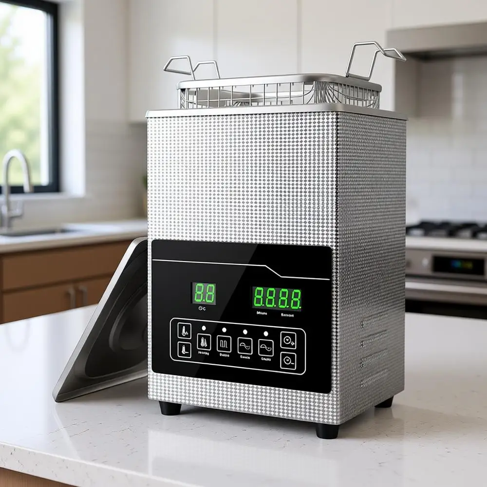 

2.5L UltraCleaner with Heater & Digital Timer 40KHz Stainless Steel Ultrasonic Cleaner for Glasses, Dentures, Watches, Parts, To