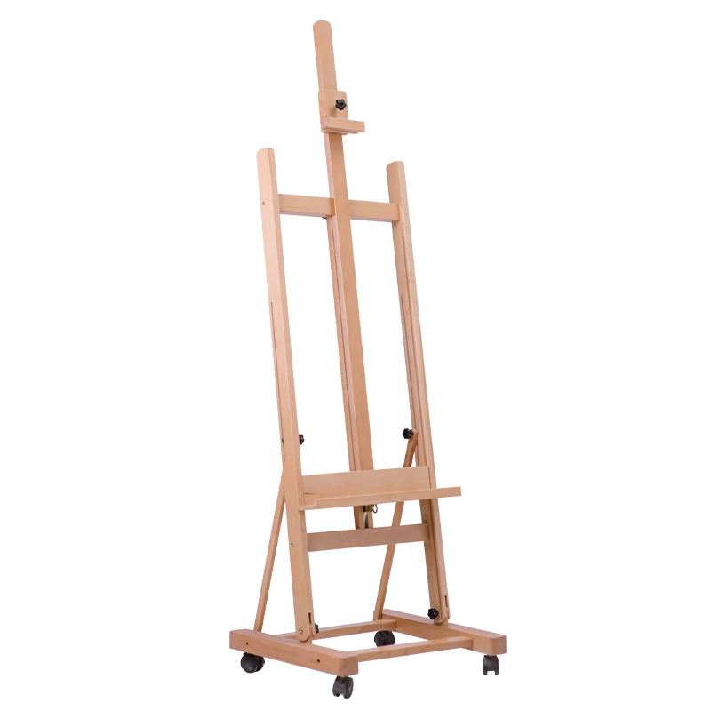 

Hxl Beech Floor Painting Easel Lifting Easel with Wheels Widened LCD TV Shelf