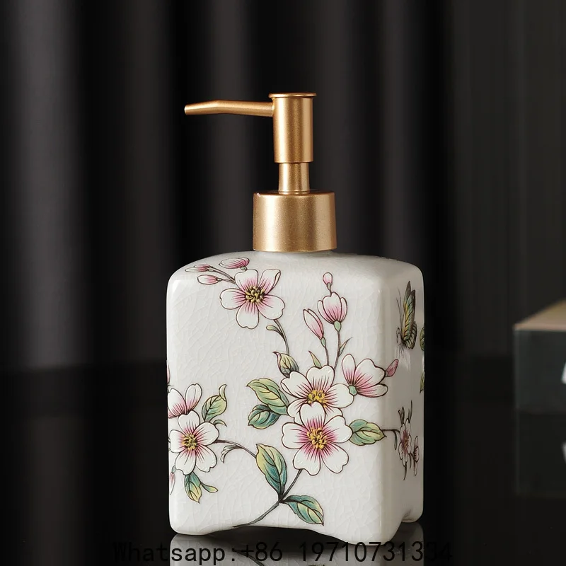 

American style fresh wind ceramic lotion sub bottled hotel beauty salon hand lotion bottle hand cream bottle press bottle