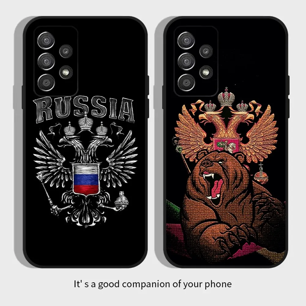 Russia Russian Flags Poccnr Emblem Phone Case For Samsung Galaxy A13,A21s,A22,A31,A32,A52,A53,A71,A80,A91 Soft Black Cover