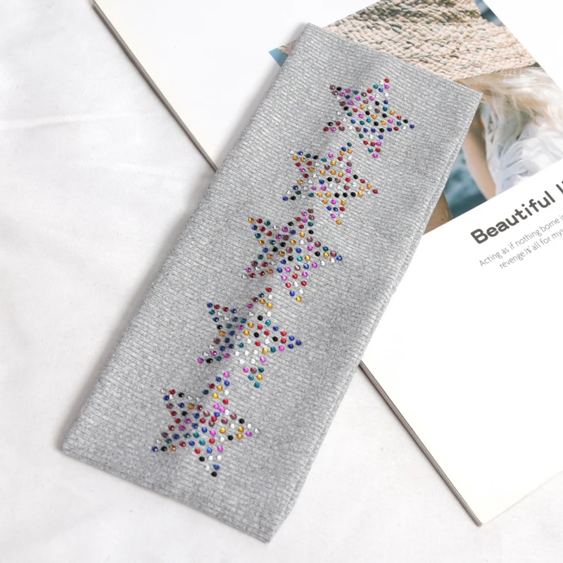 Einfache, modische, schwarze, elastische Haarbänder für Mädchen, rutschfest, weiches Haar-Accessoire, Sterne, Kopfwickel für Frauen, Yoga, Workout, Stirnband – Detail 8