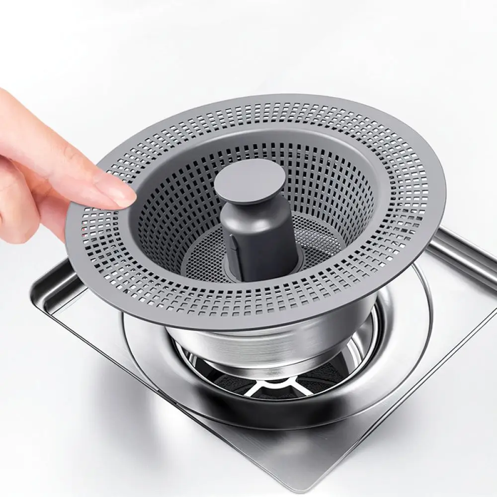 For Yinba Kitchen Sink Drainer Bounce Core Filter Stopper Stainless Steel Basin Sewer Anti Clog Sealing Deodorant Plug