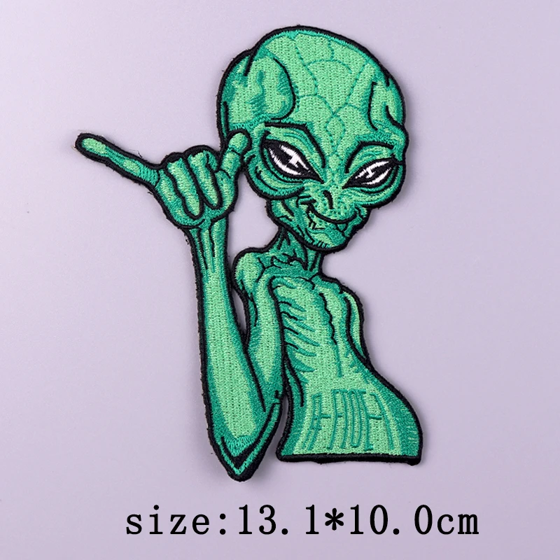 Parche bordado extraterrestre cielo estrellado - plancha o coser - imagen 2