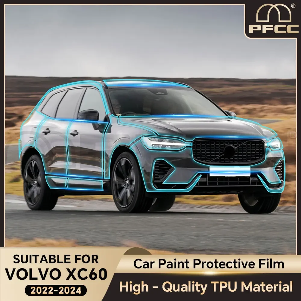 PFCC Paint Protection Film for Volvo XC60 Inscription R Design 2022-2024 Pre Cut Clear Kit Bra PPF TPU 8.5mil Invisible Film